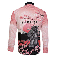 Personalised Japan Samurai Warrior Family Matching Tank Maxi Dress and Hawaiian Shirt Japanese Cherry Blossom Polynesian Pattern - Polynesian Pride