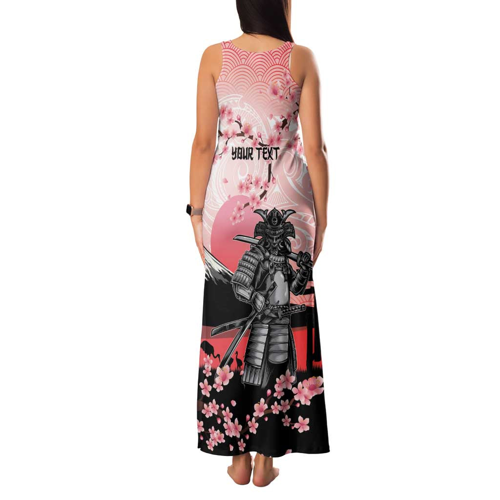 Personalised Japan Samurai Warrior Family Matching Tank Maxi Dress and Hawaiian Shirt Japanese Cherry Blossom Polynesian Pattern - Polynesian Pride