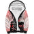 Personalised Japan Samurai Warrior Sherpa Hoodie Japanese Cherry Blossom Polynesian Pattern - Polynesian Pride