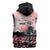 Personalised Japan Samurai Warrior Sleeveless Zip Hoodie Japanese Cherry Blossom Polynesian Pattern - Polynesian Pride