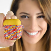 Hawaii Kahili Palaka Motifs AirPods Case Hawaiian Honohono Pikake Lei