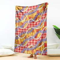 Hawaii Kahili Palaka Motifs Blanket Hawaiian Honohono Pikake Lei