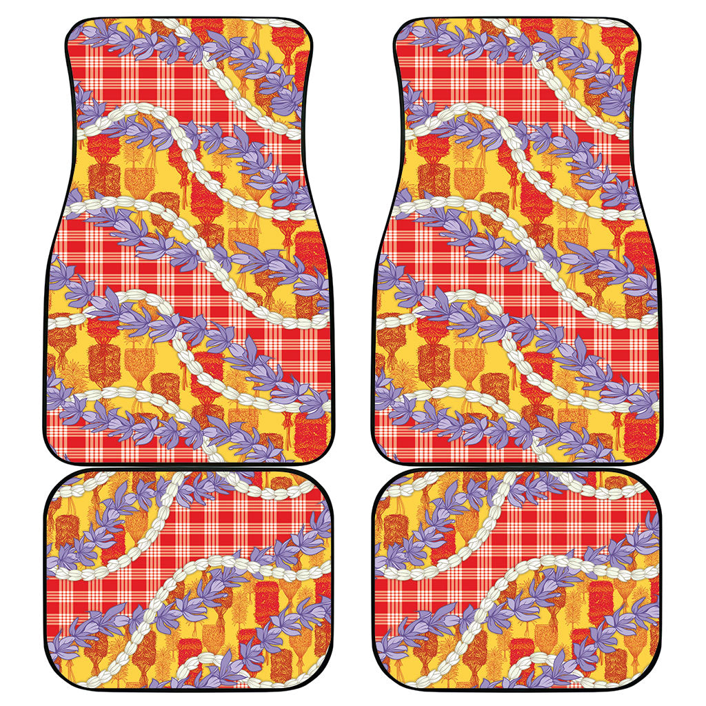 Hawaii Kahili Palaka Motifs Car Mats Hawaiian Honohono Pikake Lei