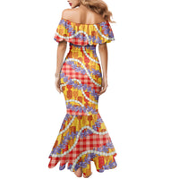 Hawaii Kahili Palaka Motifs Family Matching Mermaid Dress and Hawaiian Shirt Hawaiian Honohono Pikake Lei LT14 - Polynesian Pride