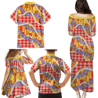 Hawaii Kahili Palaka Motifs Family Matching Puletasi and Hawaiian Shirt Hawaiian Honohono Pikake Lei LT14 - Polynesian Pride
