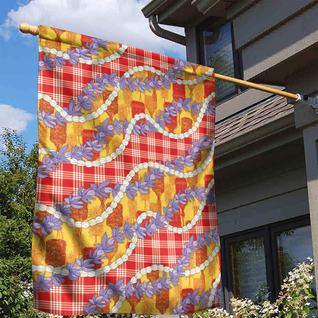 Hawaii Kahili Palaka Motifs Garden Flag Hawaiian Honohono Pikake Lei