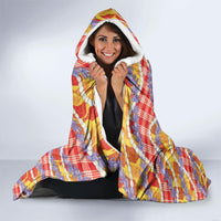 Hawaii Kahili Palaka Motifs Hooded Blanket Hawaiian Honohono Pikake Lei