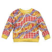 Hawaii Kahili Palaka Motifs Kid Ugly Christmas Sweater Hawaiian Honohono Pikake Lei