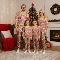Hawaii Kahili Palaka Motifs Christmas Pajama Set Hawaiian Honohono Pikake Lei