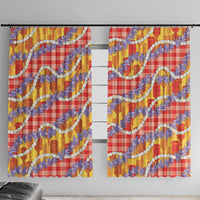 Hawaii Kahili Palaka Motifs Window Curtain Hawaiian Honohono Pikake Lei