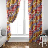 Hawaii Kahili Palaka Motifs Window Curtain Hawaiian Honohono Pikake Lei