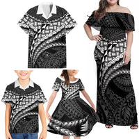 Hawaii Lauhala Tattoo Family Matching Off Shoulder Maxi Dress and Hawaiian Shirt Hawaiian Hala Leaf Weaving