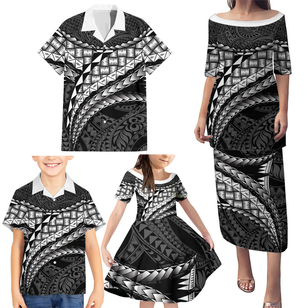 Hawaii Lauhala Tattoo Family Matching Puletasi and Hawaiian Shirt Hawaiian Hala Leaf Weaving LT14 - Polynesian Pride