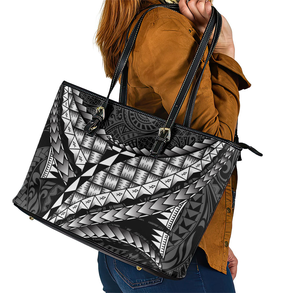 Hawaii Lauhala Tattoo Leather Tote Bag Hawaiian Hala Leaf Weaving