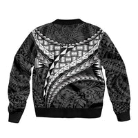 Hawaii Lauhala Tattoo Sleeve Zip Bomber Jacket Hawaiian Hala Leaf Weaving