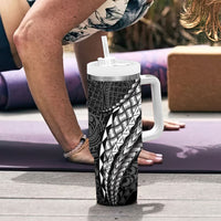 Hawaii Lauhala Tattoo Tumbler With Handle Hawaiian Hala Leaf Weaving