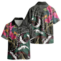Hawaiian and Japanese Culture Kid Hawaiian Shirt Crane Sakura Hibiscus Tropical Vibes LT14 - Polynesian Pride