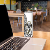 New Zealand Silver Fern Rugby Skinny Tumbler All Black Maori Version White