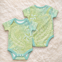 Baby Green Gradient Polynesia Baby Onesie Hawaiian Tribal Hammerhead Shark Tattoo LT14 - Polynesian Pride