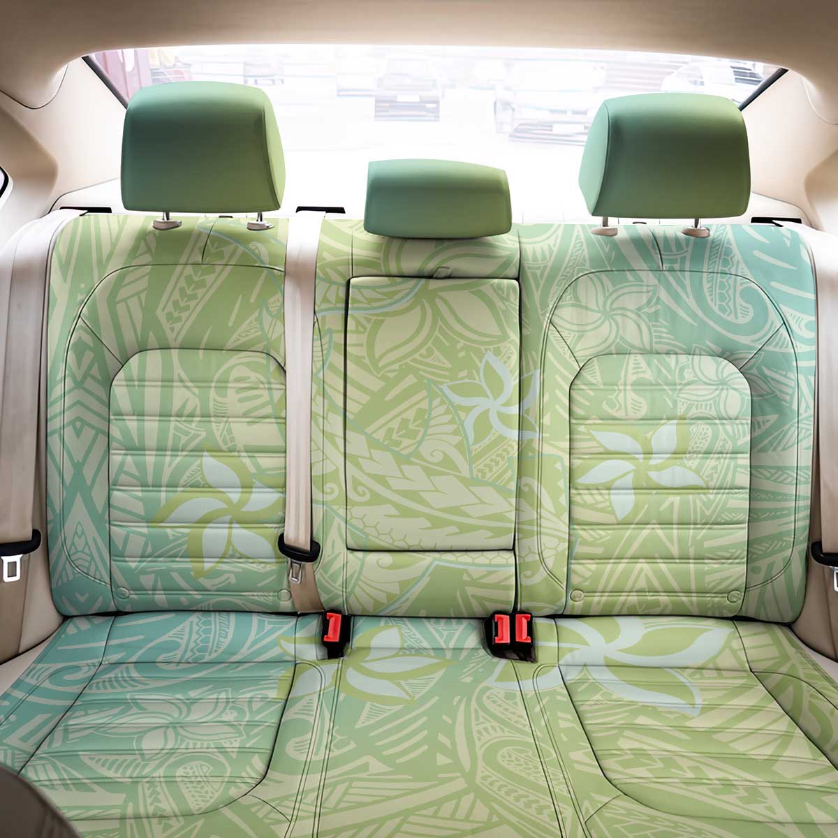 Baby Green Gradient Polynesia Back Car Seat Cover Hawaiian Tribal Hammerhead Shark Tattoo LT14 - Polynesian Pride