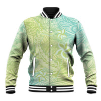 Baby Green Gradient Polynesia Baseball Jacket Hawaiian Tribal Hammerhead Shark Tattoo