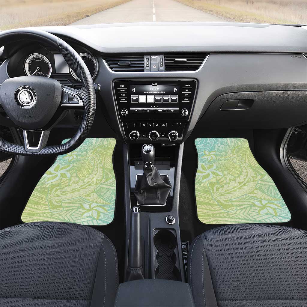 Baby Green Gradient Polynesia Car Mats Hawaiian Tribal Hammerhead Shark Tattoo