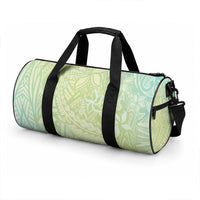 Baby Green Gradient Polynesia Duffle Bag Hawaiian Tribal Hammerhead Shark Tattoo