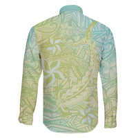 Baby Green Gradient Polynesia Family Matching Long Sleeve Bodycon Dress and Hawaiian Shirt Hawaiian Tribal Hammerhead Shark Tattoo LT14 - Polynesian Pride