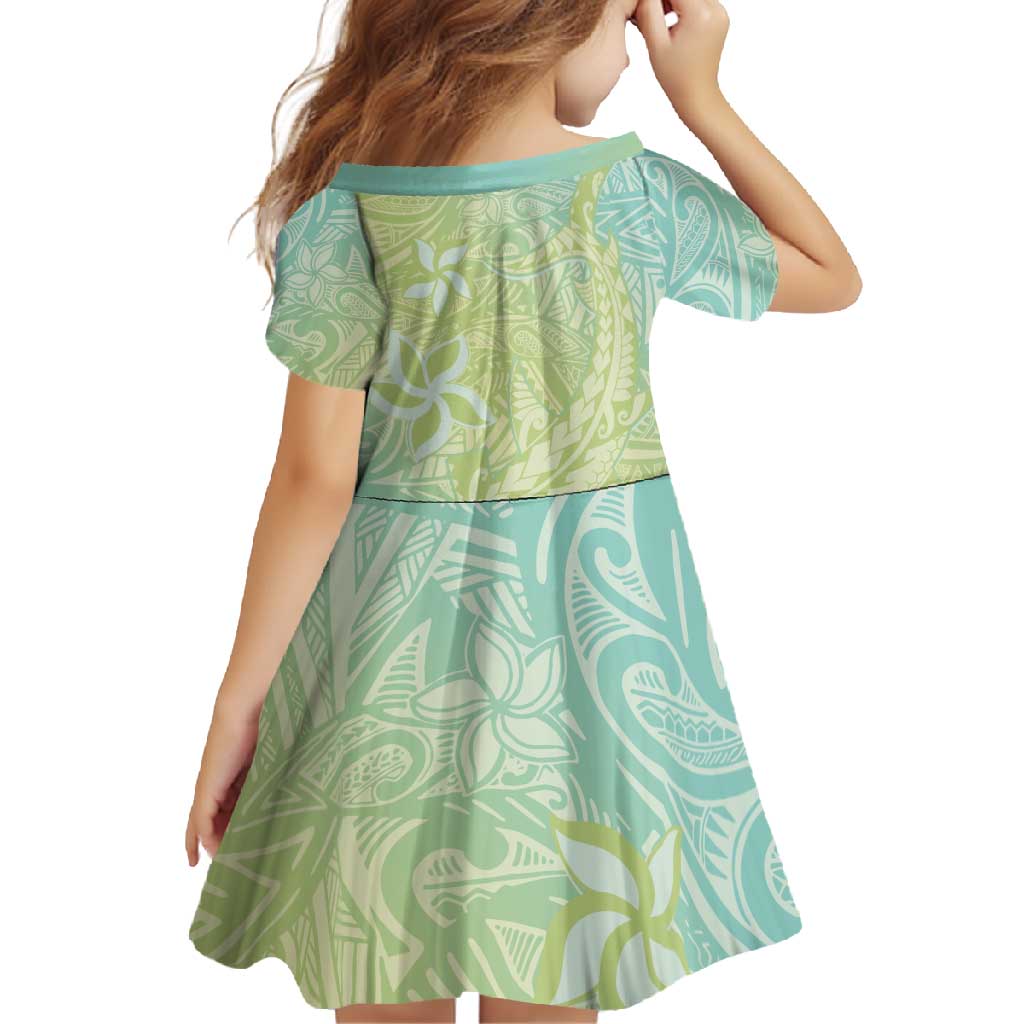 Baby Green Gradient Polynesia Family Matching Mermaid Dress and Hawaiian Shirt Hawaiian Tribal Hammerhead Shark Tattoo LT14 - Polynesian Pride