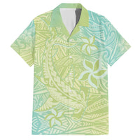 Baby Green Gradient Polynesia Family Matching Short Sleeve Bodycon Dress and Hawaiian Shirt Hawaiian Tribal Hammerhead Shark Tattoo LT14 Dad's Shirt - Short Sleeve Baby Green - Polynesian Pride