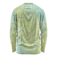 Baby Green Gradient Polynesia Long Sleeve Shirt Hawaiian Tribal Hammerhead Shark Tattoo