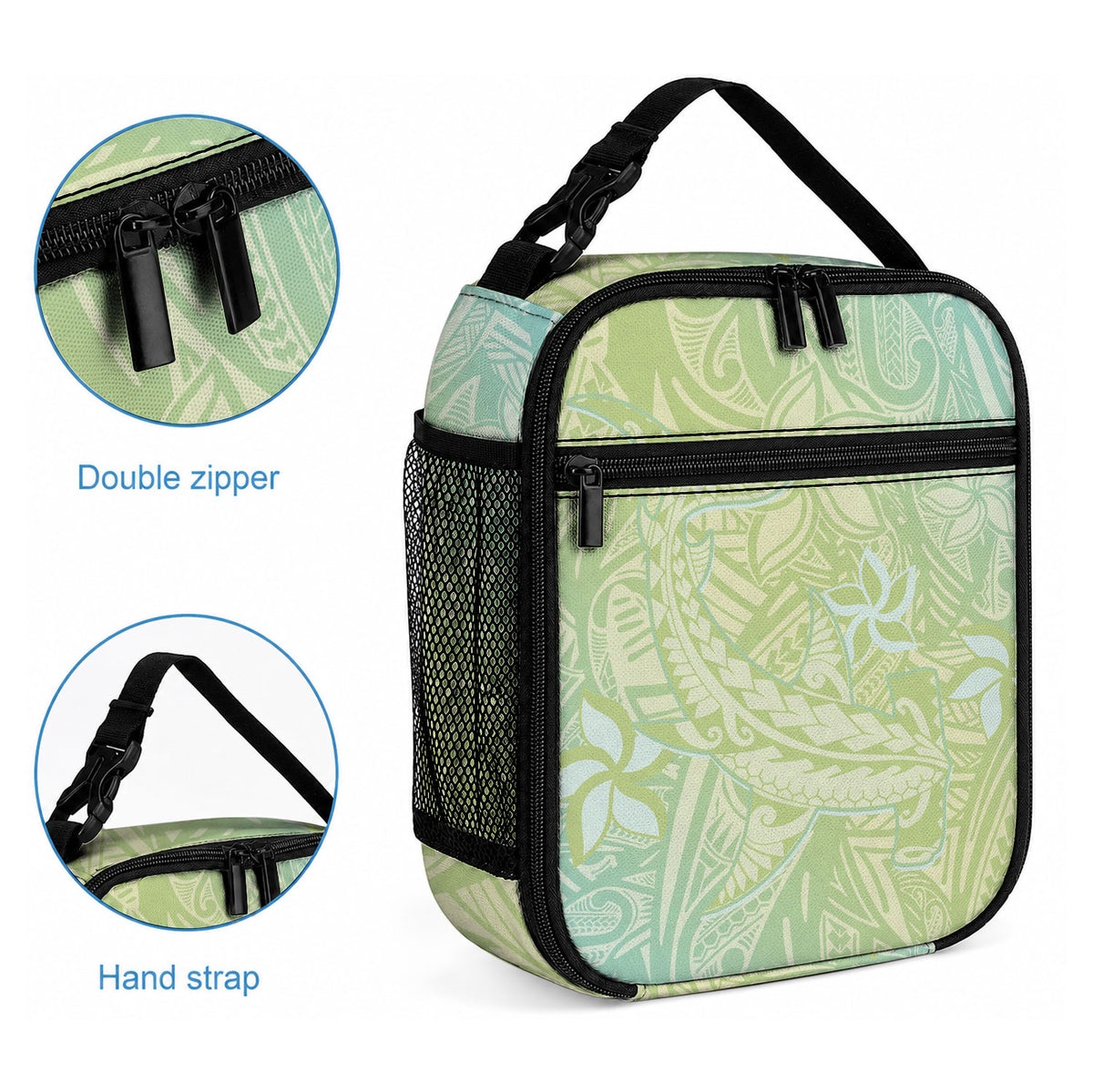 Baby Green Gradient Polynesia Lunch Bag Hawaiian Tribal Hammerhead Shark Tattoo LT14 - Polynesian Pride