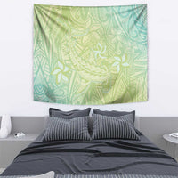 Baby Green Gradient Polynesia Tapestry Hawaiian Tribal Hammerhead Shark Tattoo
