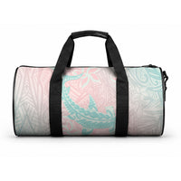 Baby Pink Gradient Polynesia Duffle Bag Hawaiian Tribal Hammerhead Shark Tattoo