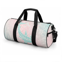 Baby Pink Gradient Polynesia Duffle Bag Hawaiian Tribal Hammerhead Shark Tattoo