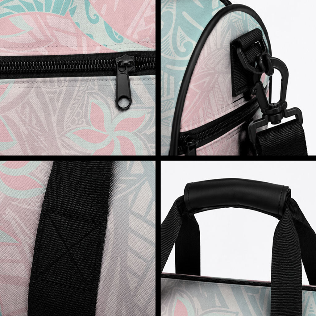 Baby Pink Gradient Polynesia Duffle Bag Hawaiian Tribal Hammerhead Shark Tattoo