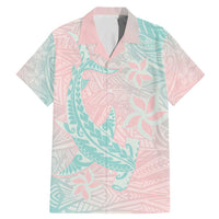 Baby Pink Gradient Polynesia Family Matching Mermaid Dress and Hawaiian Shirt Hawaiian Tribal Hammerhead Shark Tattoo LT14 Dad's Shirt - Short Sleeve Baby Pink - Polynesian Pride