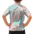 Baby Pink Gradient Polynesia Family Matching Off The Shoulder Long Sleeve Dress and Hawaiian Shirt Hawaiian Tribal Hammerhead Shark Tattoo