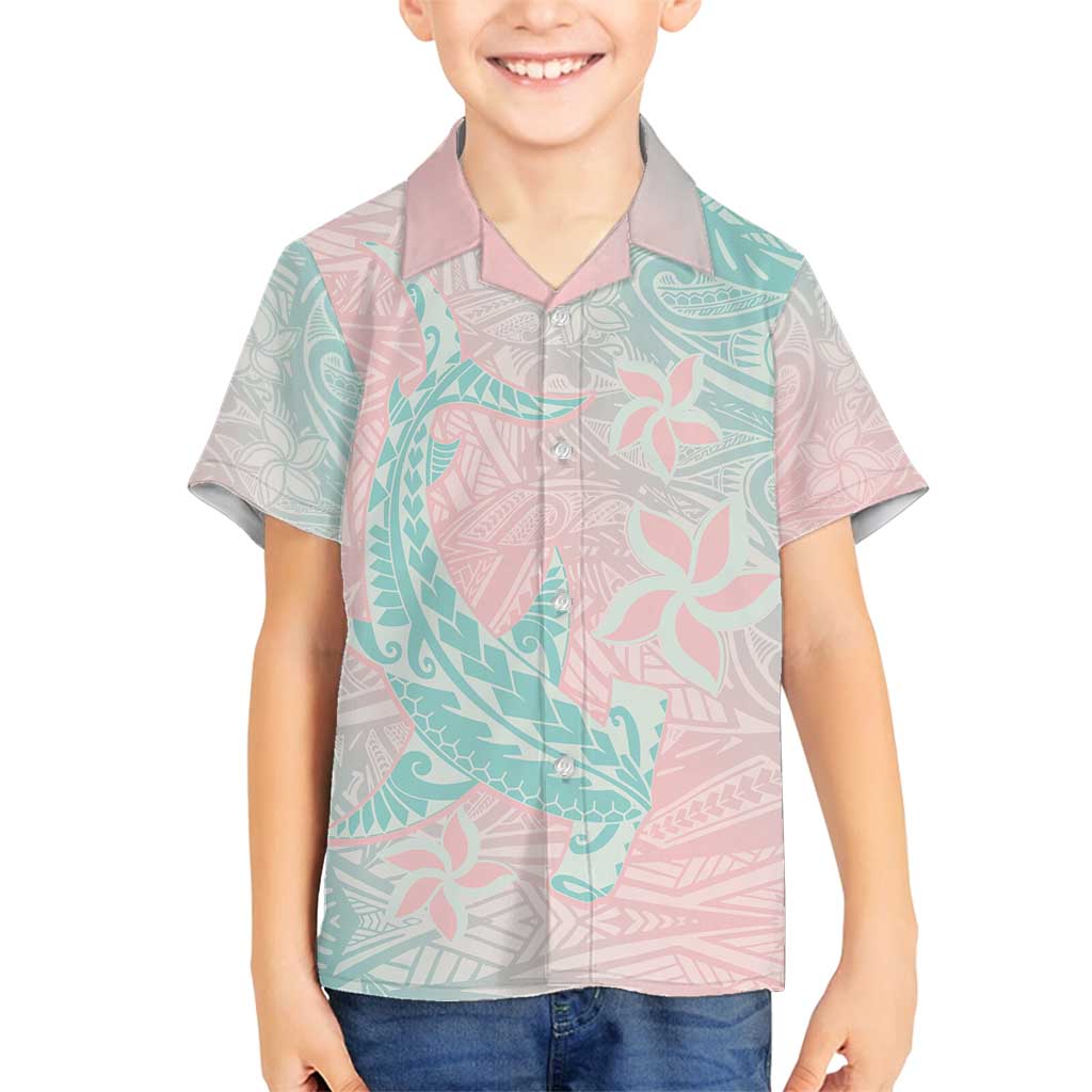 Baby Pink Gradient Polynesia Family Matching Off Shoulder Maxi Dress and Hawaiian Shirt Hawaiian Tribal Hammerhead Shark Tattoo LT14 Son's Shirt Baby Pink - Polynesian Pride