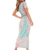 Baby Pink Gradient Polynesia Family Matching Short Sleeve Bodycon Dress and Hawaiian Shirt Hawaiian Tribal Hammerhead Shark Tattoo LT14 - Polynesian Pride