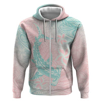Baby Pink Gradient Polynesia Zip Hoodie Hawaiian Tribal Hammerhead Shark Tattoo LT14 Zip Hoodie Baby Pink - Polynesian Pride