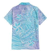 Baby Blue Gradient Polynesia Family Matching Mermaid Dress and Hawaiian Shirt Hawaiian Tribal Hammerhead Shark Tattoo LT14 - Polynesian Pride