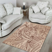 Pink Gradient Polynesia Area Rug Hawaiian Tribal Hammerhead Shark Tattoo