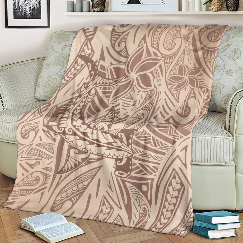 Pink Gradient Polynesia Blanket Hawaiian Tribal Hammerhead Shark Tattoo