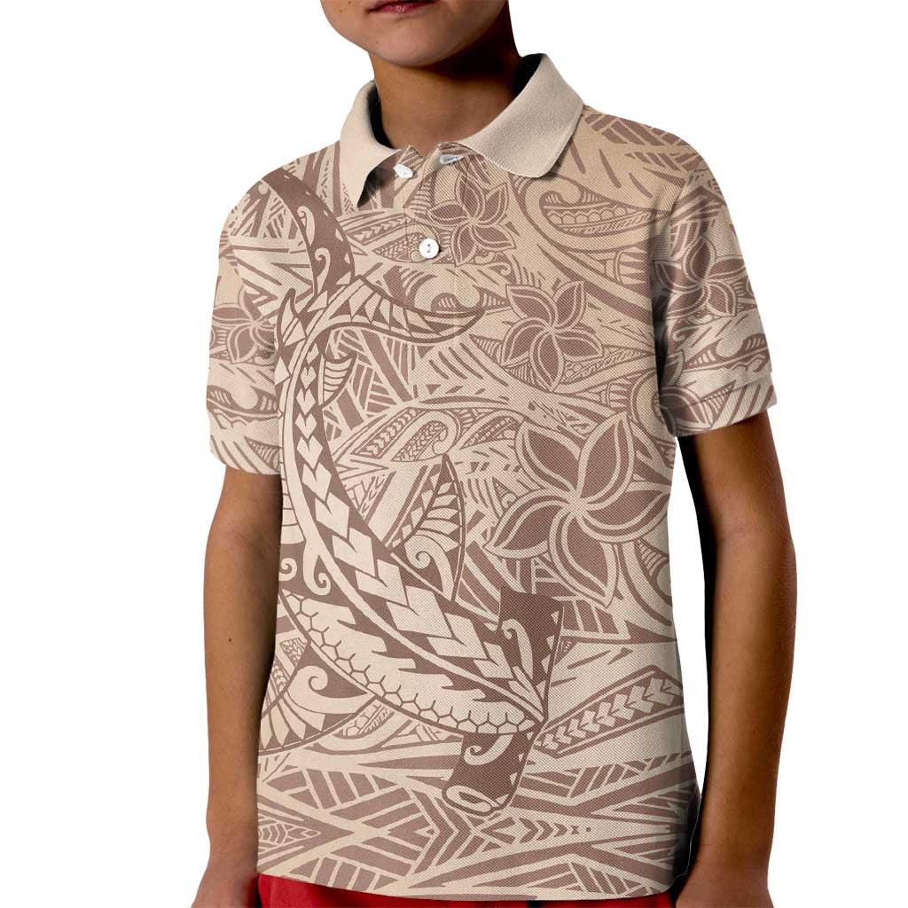 Pink Gradient Polynesia Kid Polo Shirt Hawaiian Tribal Hammerhead Shark Tattoo