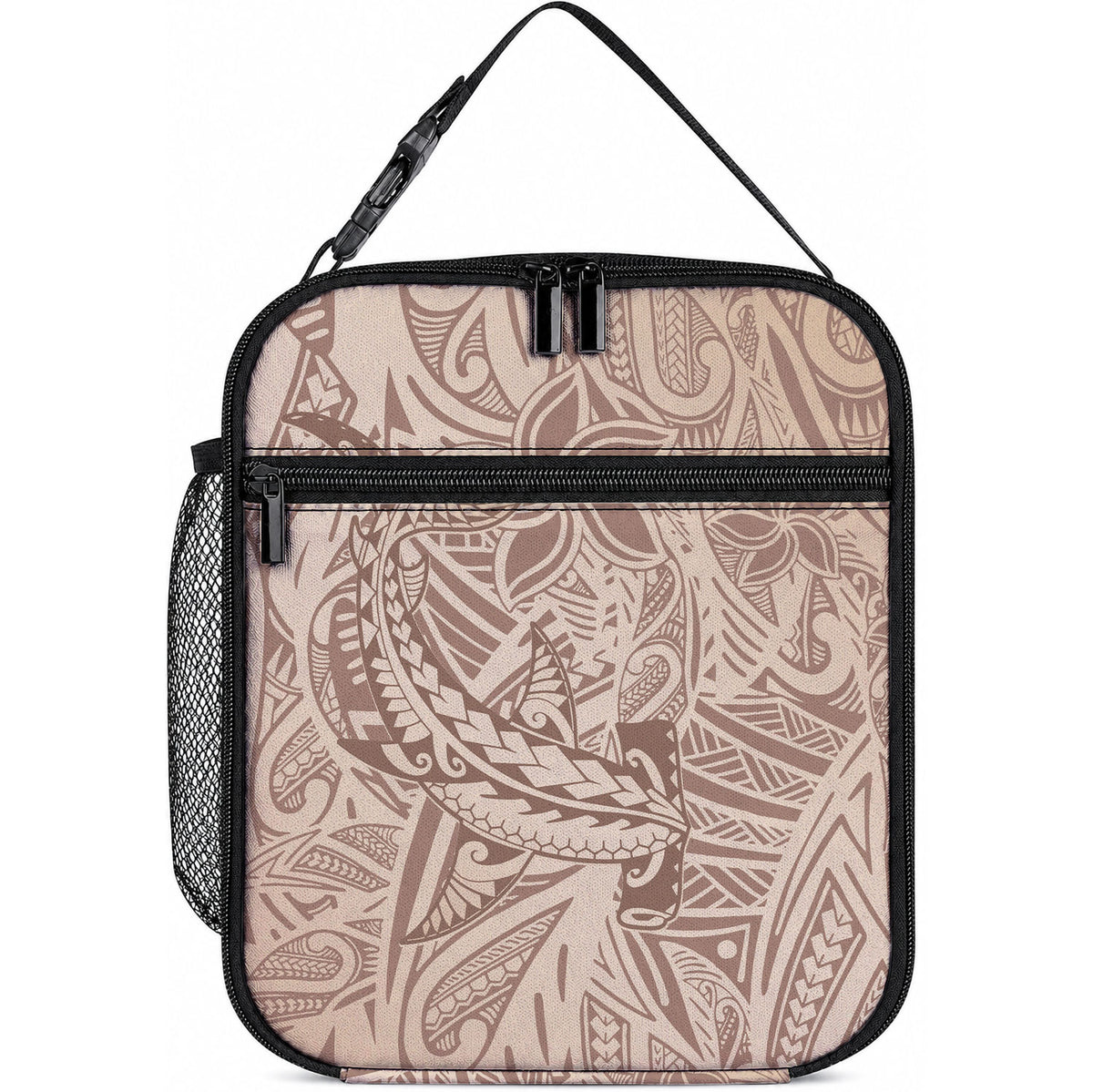 Pink Gradient Polynesia Lunch Bag Hawaiian Tribal Hammerhead Shark Tattoo