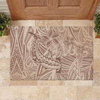Pink Gradient Polynesia Rubber Doormat Hawaiian Tribal Hammerhead Shark Tattoo