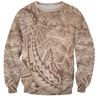 Pink Gradient Polynesia Sweatshirt Hawaiian Tribal Hammerhead Shark Tattoo