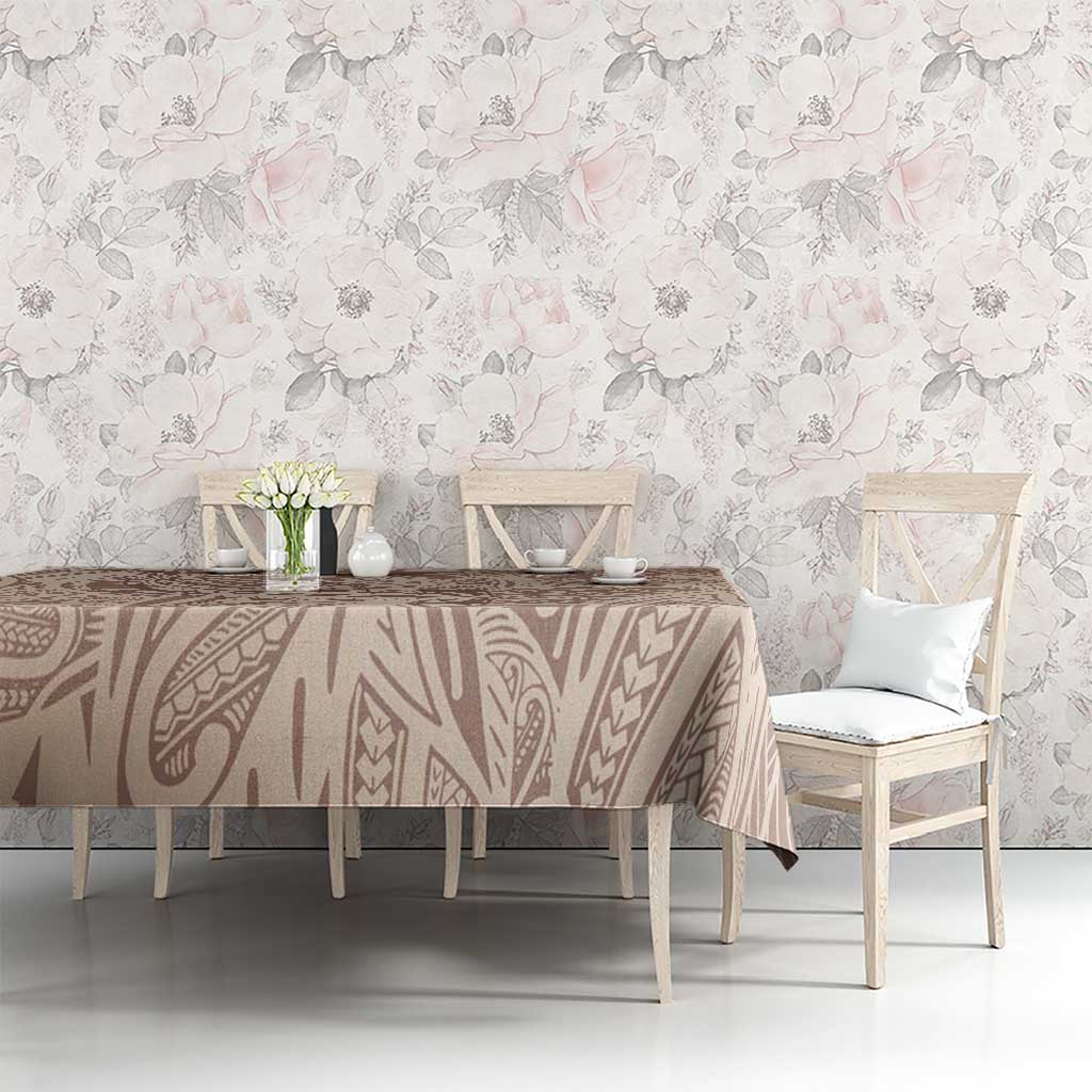 Pink Gradient Polynesia Tablecloth Hawaiian Tribal Hammerhead Shark Tattoo