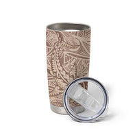 Pink Gradient Polynesia Tumbler Cup Hawaiian Tribal Hammerhead Shark Tattoo